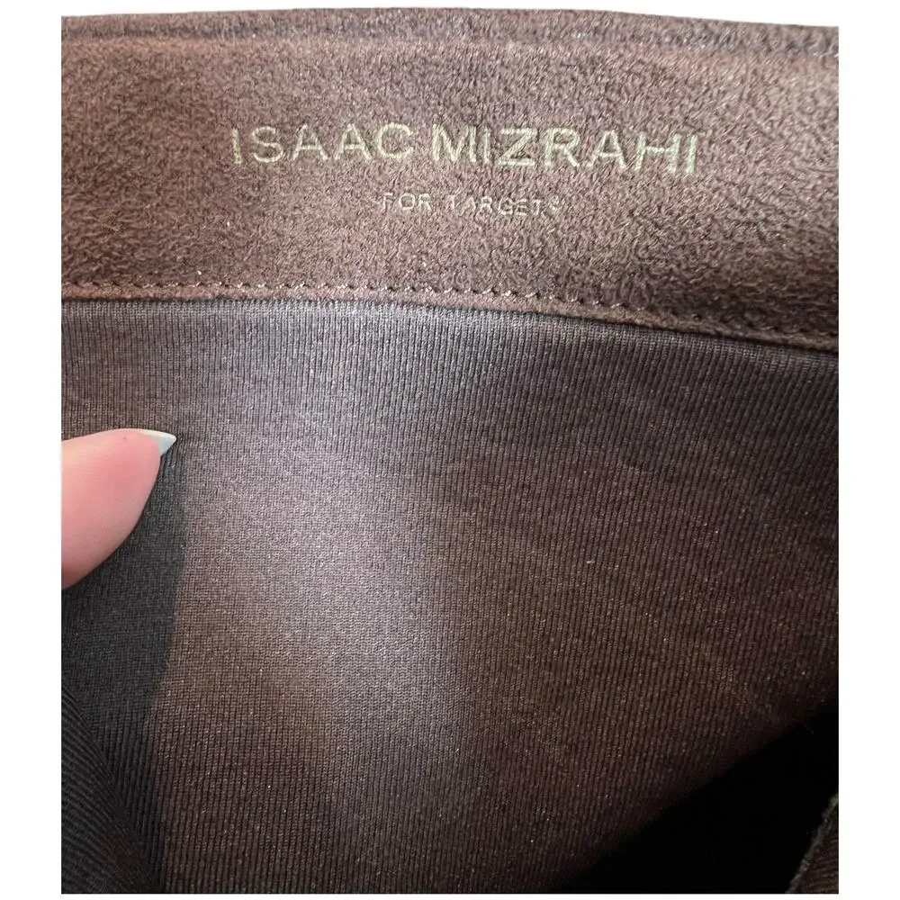 NWOT Isaac Mizrahi for Target Brown Faux Suede Ankle Boots Heels - 8.5